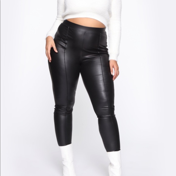 Fashion Nova Pants - Fashion nova high waist leather like leggings. 3xl Fashion Nova Pants - Fashion nova high waist leather like leggings. 3xl